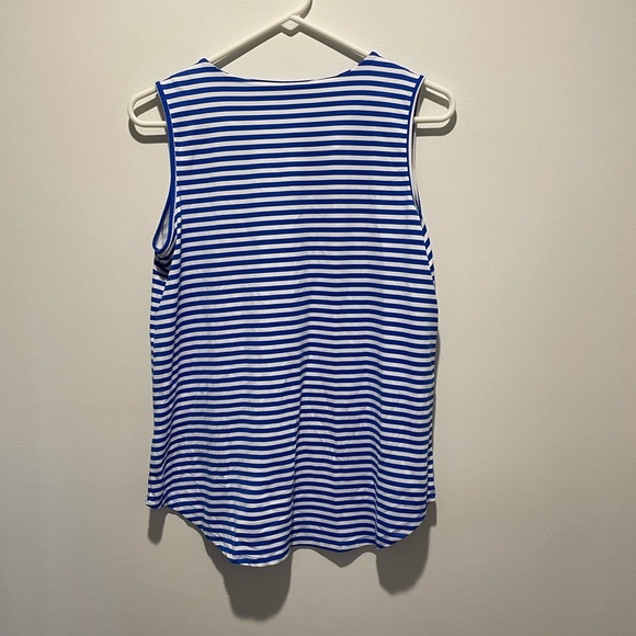 Lulu-B Sleeveless Striped Tank Top Blue and White Size Small - Picture 2 of 5